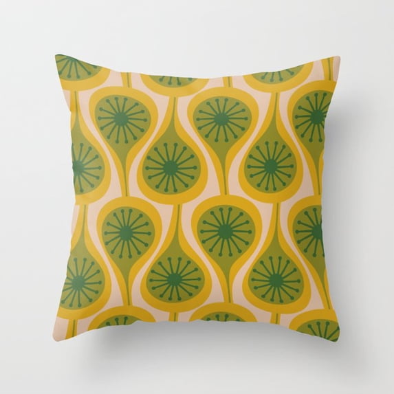 Stylized Pear Starburst Pattern, Velvet Throw Pillow Cover for Entryway ...