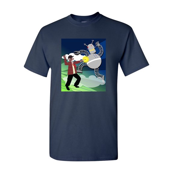 Stylized Robot Cyborg Funny Tanya Ramsey Artworks Art DT Adult T-Shirt Tee