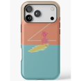 Stylized Rooster with Angular Line, Teal and Coral Tough Case for Apple ...