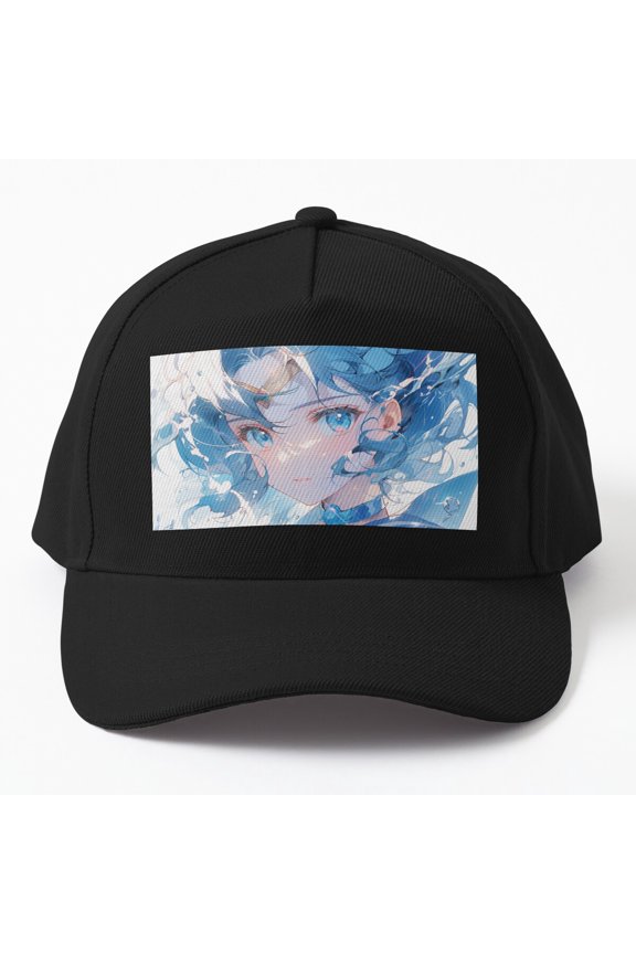 Stylized Sailor Mercury Baseball Cap, Character Inspired Hat Style
