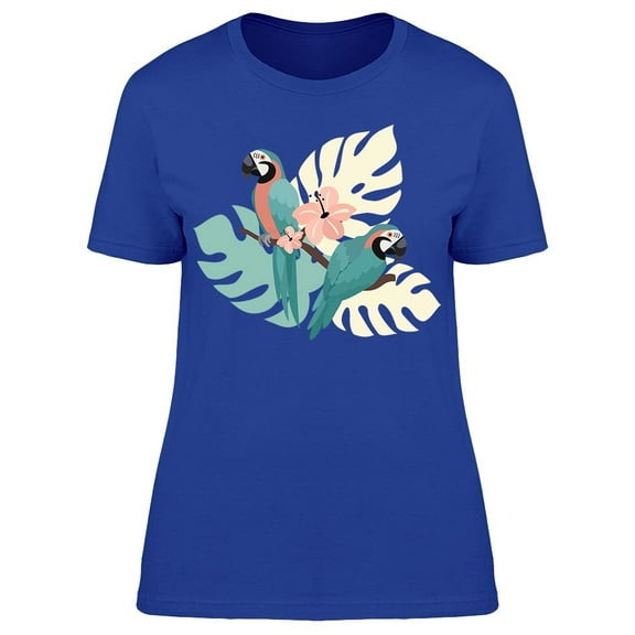 Stylized Summer Parrots T-Shirt Women -Image by Shutterstock, Female 3X-Large