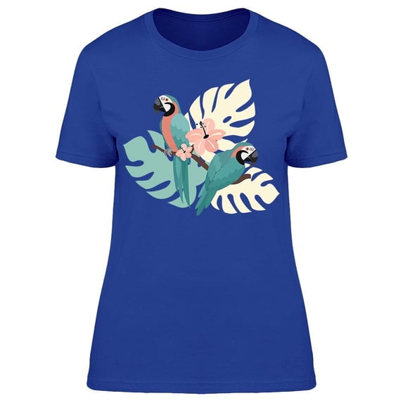 Stylized Summer Parrots T-Shirt Women -Image by Shutterstock, Female 3X-Large