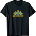 thumbnail image 1 of Stylized Sun Graphic Black T-Shirt with Golden Chronicles Design, 1 of 5