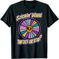 thumbnail image 1 of Stylized Szichimm Wheel Graphic T-Shirt Colorful Design on Dark Charcoal Grey, 1 of 5