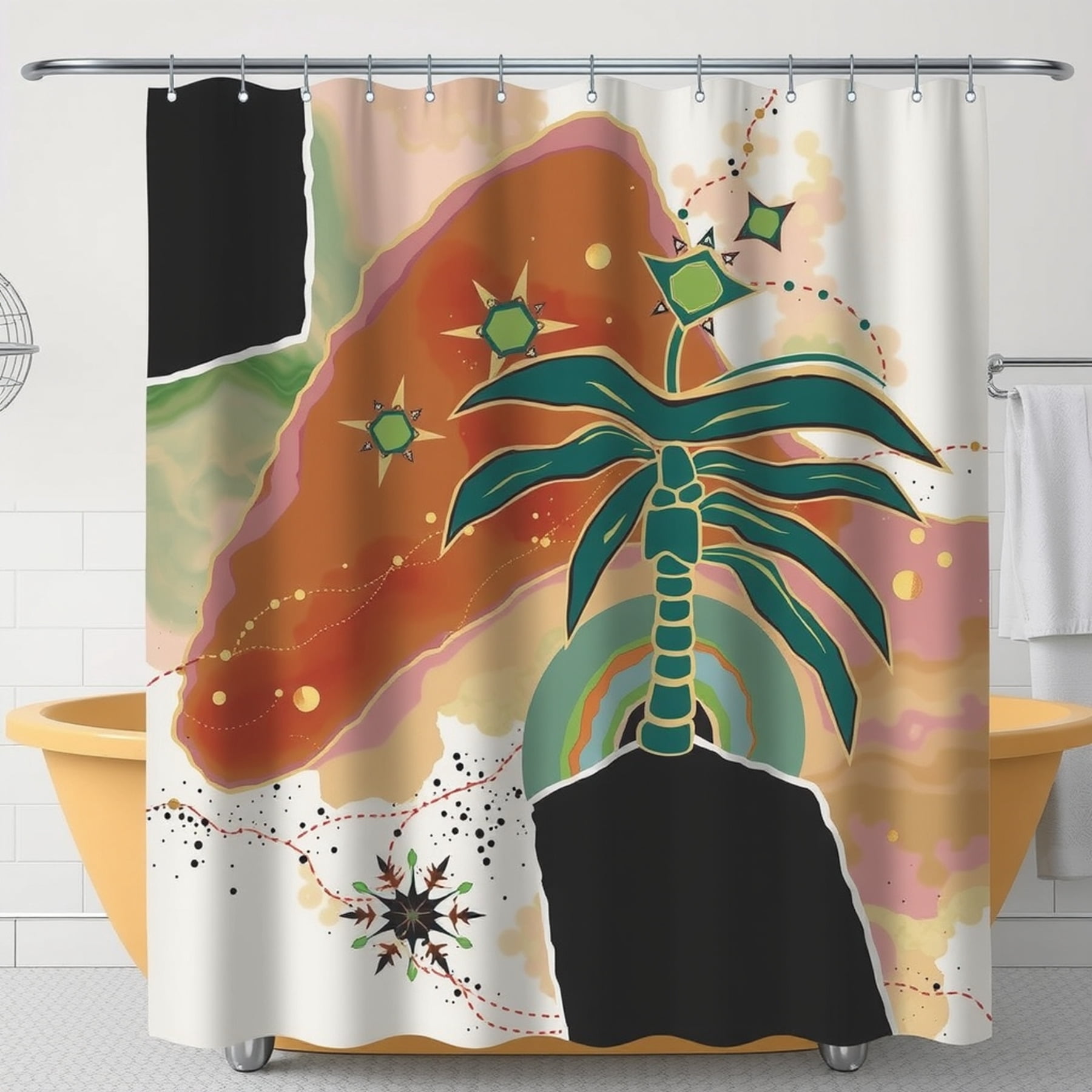 Monkey Jungle Pattern Modern Tropical - Emerald Green and Black Duvet ... - Modern Tropical Decor