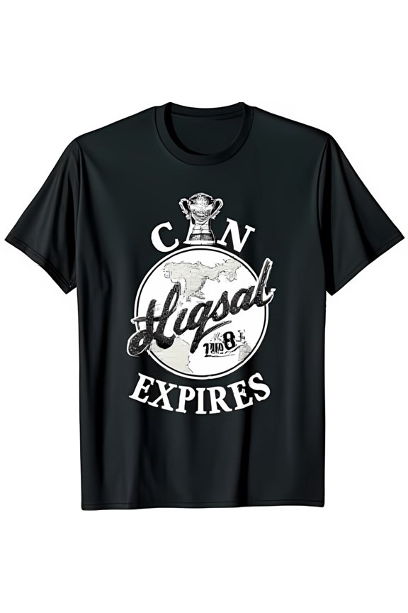 Stylized World Map Black T-Shirt with Can Ligsal Expire Design