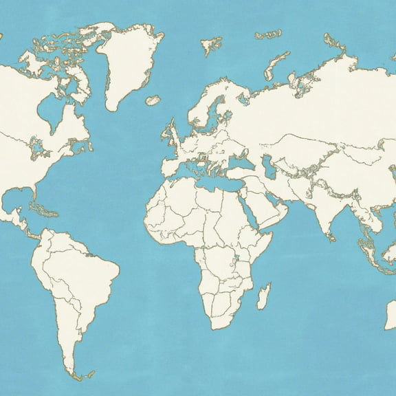 Stylized World Map I - 12" x 12" Art Print