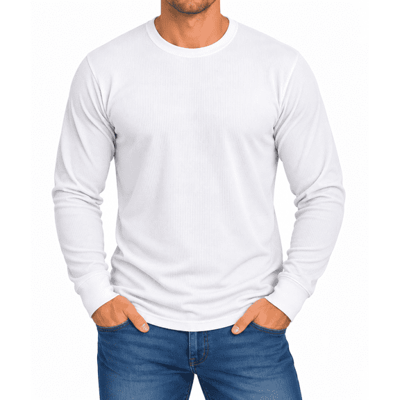 Styllion Big and Tall Mens Thermal Shirts - TCLS (White, XLT)