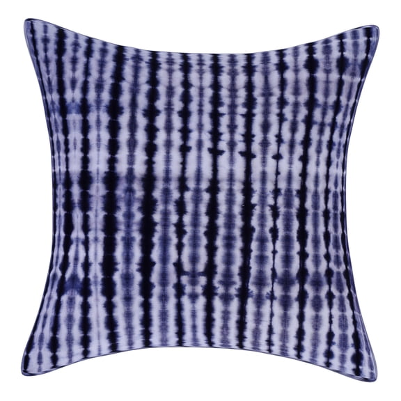 Stylo Culture Bohemian Decorative Sofa Accent Throw Pillow Cover 40x40 cm Cotton Living Room Blue Tie Dye Shibori Square Concealed Zipper Ethnic 16x16 Inch Cushion Cover - 1 Pc