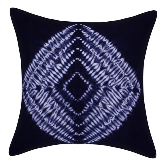 Stylo Culture Bohemian Decorative Sofa Couch Accent Throw Pillow Cover 50x50 cm Cotton Living Room Blue Tie Dye Shibori Square Zipper Ethnic 20x20 Inch Tie-Dye Cushion Cover - 1 Pc