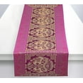 thumbnail image 1 of Stylo Culture Bohemian Dining Table Runner Purple Gold Elephant & Floral Brocade Jacquard Rectangle Home Decor Indian Coffee Table Cloth | 60x16 Inches ( 152 x 40 cm), 1 of 5