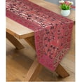 thumbnail image 1 of Stylo Culture Decorative Indian Living Room Table Runner Magenta Purple 6 Feet Party Decor Floral 72 Inch Long Brocade Jacquard Border Embroidered Ari Zari Tablecloth Rectangle (72 x 14 Inch), 1 of 5