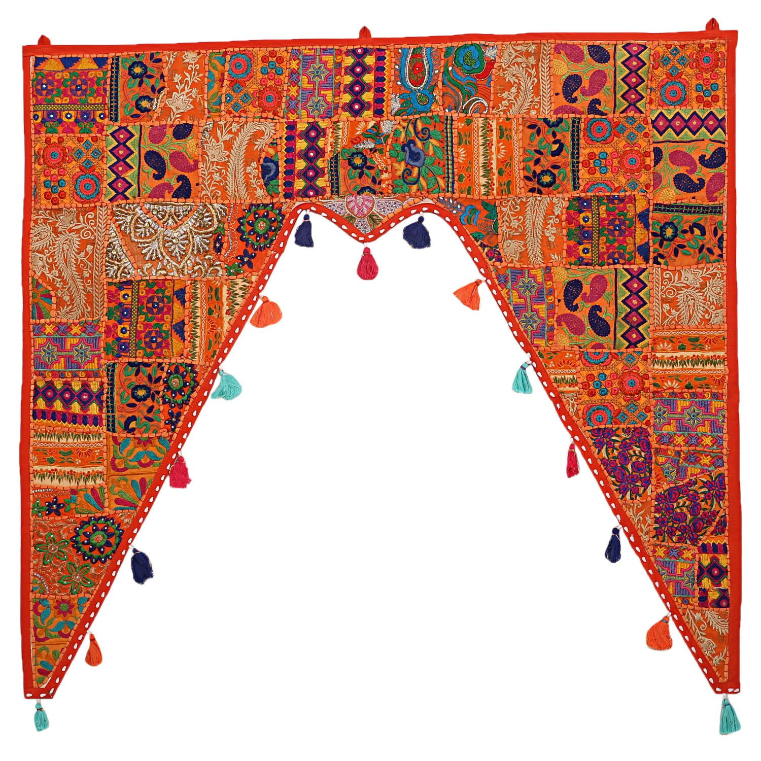Patchwork Swags Stylo Culture Ethnic Cotton Swag Curtain Large Door Valances For Living ...