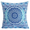 thumbnail image 1 of Stylo Culture Ethnic Couch Throw Pillow Cover 16 x 16 Printed Floral Blue White Traditional 40 x 40 cm Home Decor Cotton Mandala Ombre Square Cushion Cover | 1 Pc, 1 of 3