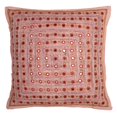 thumbnail image 1 of Stylo Culture Ethnic Decorative Throw Pillow Cover 16x16 Embroidered Mirror Lace Peach Bohemian 40cm x 40cm Bedroom Cotton Geometric Square Cushion Cover | 1 Pc, 1 of 4