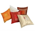 thumbnail image 1 of Stylo Culture Ethnic Polydupion Decorative Throw Pillow Sham Covers Multicolored 16 x 16 Bohemian Embroidered Brocade Patchwork Couch Cushion Covers 40x40 cm Living Room Square Pillowcases | Set Of 5, 1 of 9