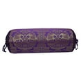 thumbnail image 1 of Stylo Culture Indian Brocade Silk Jacquard Decorative Bolster Pillow Cover Purple Gold For Bedroom Elephant Cylindrical Polydupion Neck Roll Home Decor Tubular Bolster Case | (1 Pc) | (76x38 cm), 1 of 3
