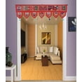 thumbnail image 1 of Stylo Culture Indian Cotton Window Valance Kids Red Ethnic Vintage Embroidered Patchwork Tassels Floral Scarf Curtain Topper Home Decor Traditional Swag Curtain Door Hanging Toran | 38 x 14 Inches, 1 of 4
