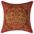 thumbnail image 1 of Stylo Culture Indian Decorative Sofa Brocade Pink And Gold Throw Pillow Covers 12x12 Jacquard Weave Banarasi Boho Throw Pillow Covers Elephant Floral 30x30 cm Cushion Covers (1 Pc), 1 of 3