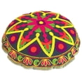 thumbnail image 1 of Stylo Culture Indian Outdoor Floor Cushion Cover Traditional Sujani Embroidered Yoga Pillow Case Colorful Small 18x18 Decorative Round Decor Seating Tuffet Seat Pouf Cover Cotton Floral 1 Pc, 1 of 4