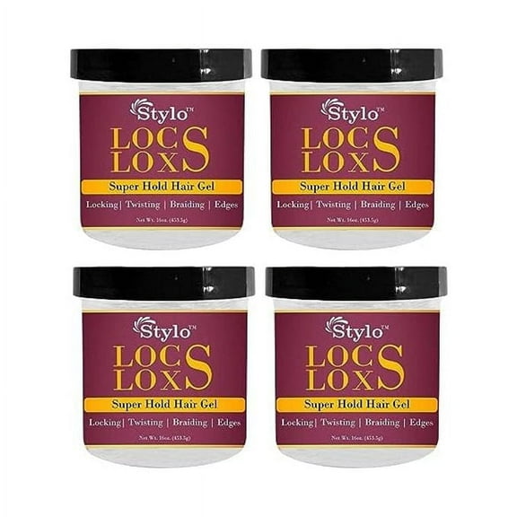 Stylo Locs Frizz Control Gel 16oz 4-Pack - Versatile, Long-Lasting Unisex Styling