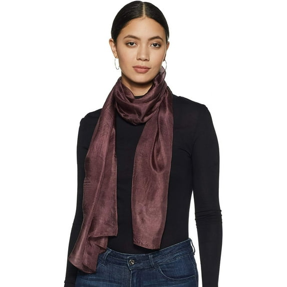 Stylore 100% Silk Scarf Lightweight Sunscreen Shawl Wrap Scarves Burgundy Long