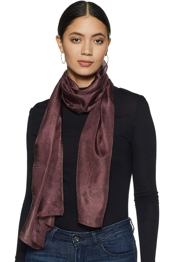 100% Silk Scarf Lightweight Sunscreen Shawl Wrap Scarves Burgundy Long