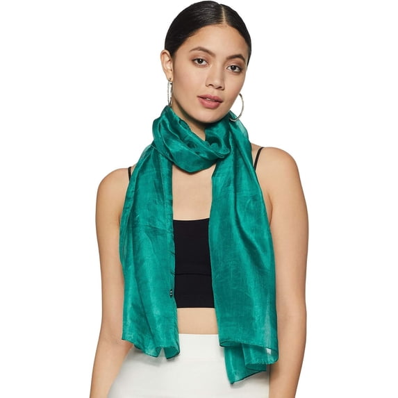 Stylore 100% Silk Scarf Lightweight Sunscreen Shawl Wrap Scarves Sea Green Long