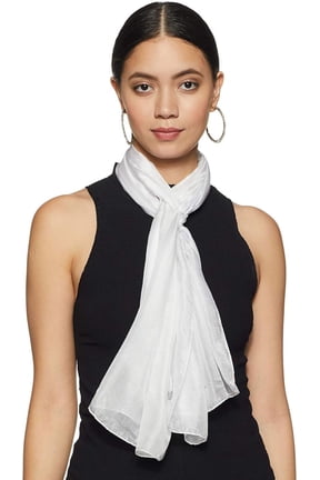 100% Silk Scarf Lightweight Sunscreen Shawl Wrap Scarves White Long