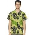 thumbnail image 1 of Stylore Hawaiian Shirt for Men Short-Sleeve Button-Down Shadow Hibiscus Green Black 3XL, 1 of 6