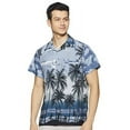 thumbnail image 1 of Stylore Hawaiian Shirts for Men Short -Sleeve Summer Luau Palm Grey 2XL, 1 of 1