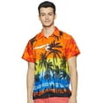 thumbnail image 1 of Stylore Hawaiian Shirts for Men Short -Sleeve Summer Luau Palm Orange 5XL, 1 of 1