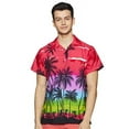 thumbnail image 1 of Stylore Hawaiian Shirts for Men Short -Sleeve Summer Luau Palm Pink XL, 1 of 1