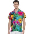 thumbnail image 1 of Stylore Men's Hawaiian Shirt Short-Sleeve Button-Down Bright Big Hibiscus Multi 6XL, 1 of 6