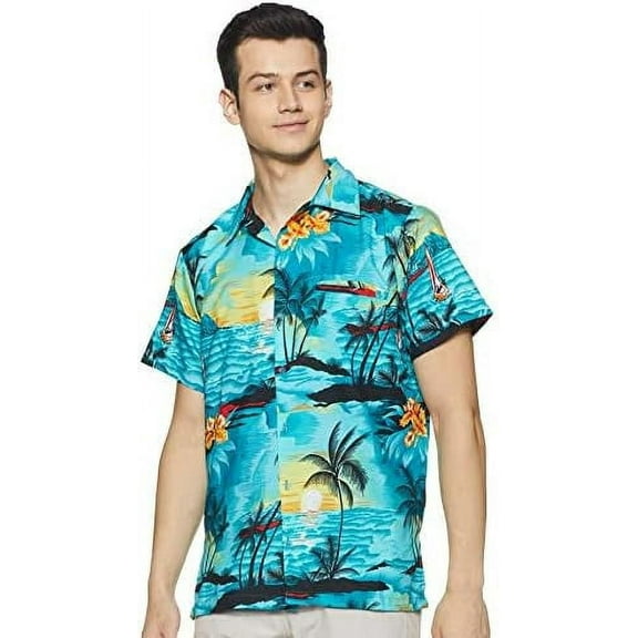 Stylore Men's Hawaiian Shirt Short Sleeves Relaxed-Fit