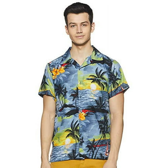 Stylore Men's Hawaiian Shirt Short Sleeves Relaxed-Fit