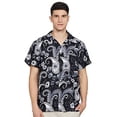 thumbnail image 1 of Stylore Mens Hawaiian Shirt Short-Sleeve Aloha Paisley Big Black White 4XL, 1 of 1