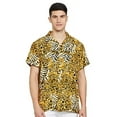 thumbnail image 1 of Stylore Mens Hawaiian Shirt Short-Sleeve Animal Print Leopard Yellow Medium, 1 of 1