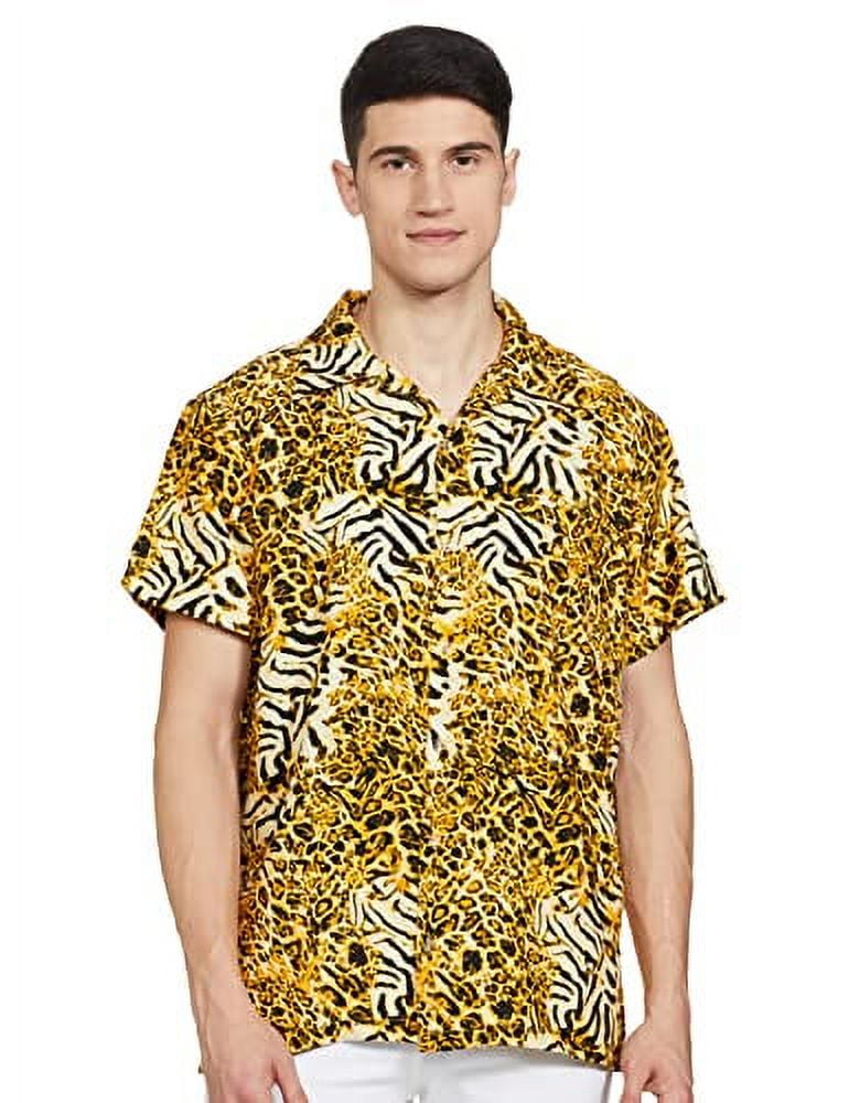 yellow animal print top