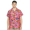 thumbnail image 1 of Stylore Mens Hawaiian Shirt Short-Sleeve Funky Aloha Candy Pink XL, 1 of 1