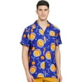thumbnail image 1 of Stylore Mens Hawaiian Shirt Short-Sleeve Funky Aloha Orange Blue XL, 1 of 1