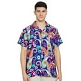 thumbnail image 1 of Stylore Mens Hawaiian Shirt Short-Sleeve Funky Aloha Paisley Big Blue XL, 1 of 1