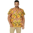thumbnail image 1 of Stylore Mens Hawaiian Shirt Short-Sleeve Funky Summer Sunflower Pink 2XL, 1 of 7