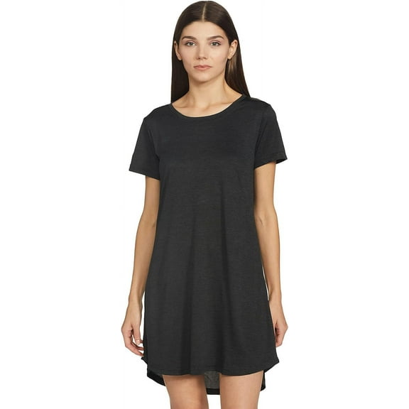 Stylore Nightgown for Women Soft Night Shirt Comfy Sleepwear Melange Black L