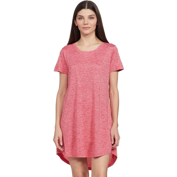 Stylore Nightgown for Women Soft Night Shirt Comfy Sleepwear Melange Red 2XL