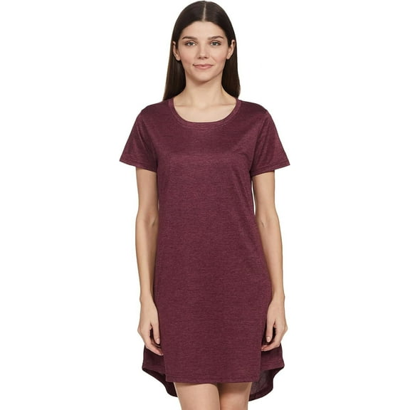 Stylore Nightgown for Women Soft Night Shirt Comfy Sleepwear Melange Wine 2XL