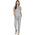 thumbnail image 1 of Stylore Two Piece Pajamas Set Soft Short-Sleeve Top Pants Loungewear Grey L, 1 of 6