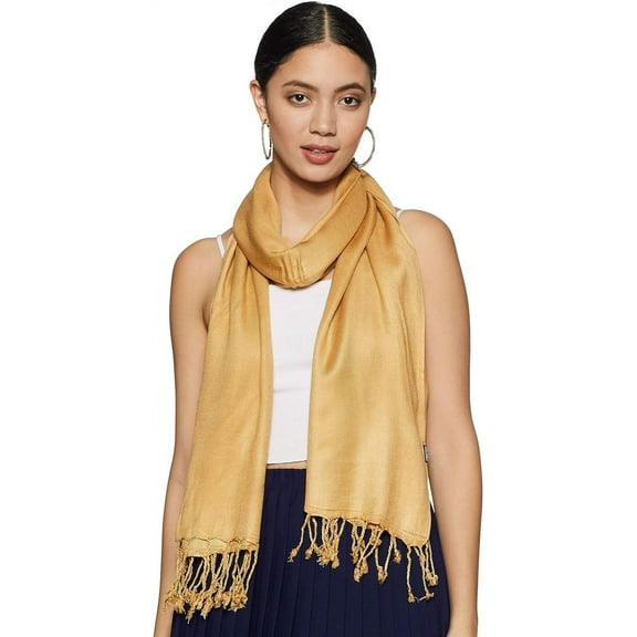 Stylore Women Scarf Shawl Any Season Scarve Wrap Viscose Solid Golden Large