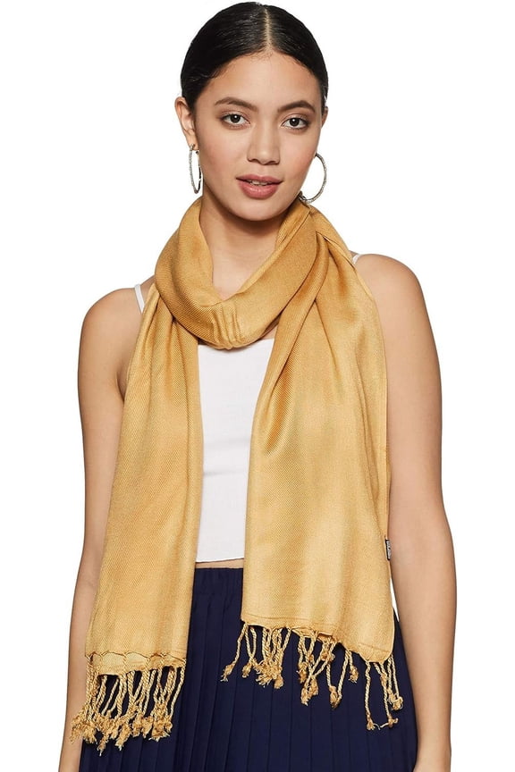 Women Scarf Shawl Any Season Scarve Wrap Viscose Solid Golden Large