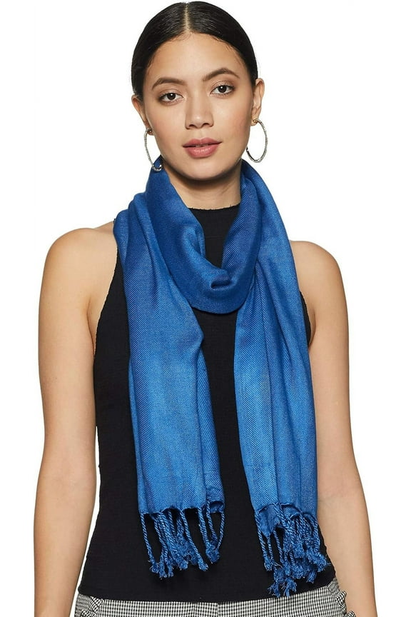 Women Scarf Shawl Any Season Scarve Wrap Viscose Solid Royal Blue Large